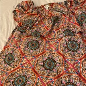 Colorful Geometric Patterned Blouse